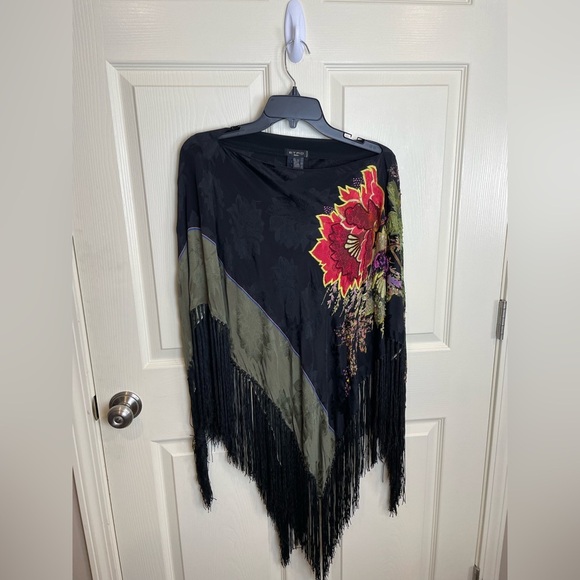ETRO SILK beaded floral CAPE poncho - Picture 7 of 13